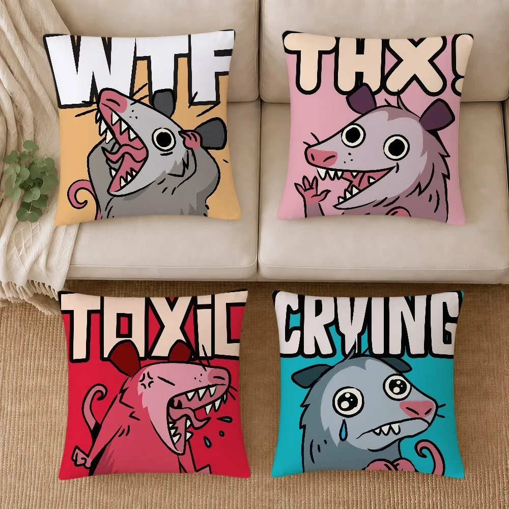 Funny Opossum cushion cover Double Sided soft Pillowcase hogar Sofa Living Room Home bed Decor pillowcovers Gift