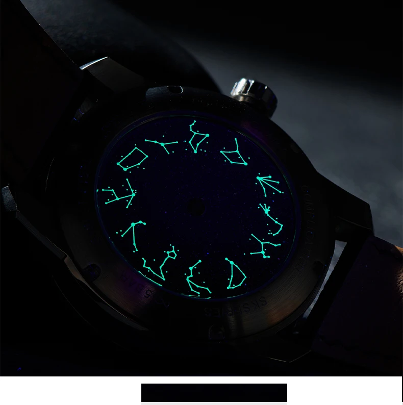 OBLVLO Мужские автоматические часы 42 мм Механические наручные часы 5ATM Водонепроницаемые сапфировые светящиеся вращающиеся маленькие циферблаты