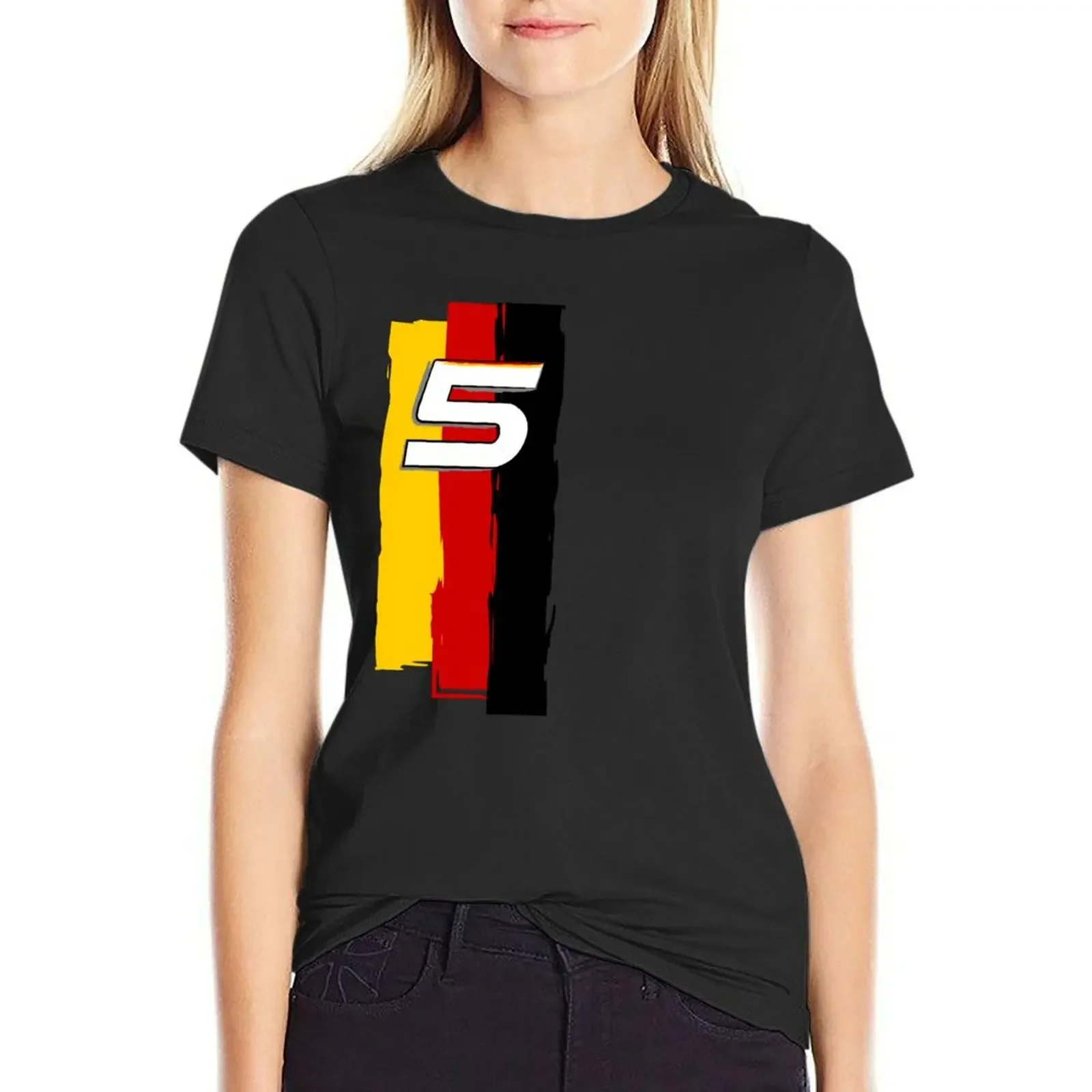 

Sebastian Vettel T-Shirt Blouse Short sleeve tee summer clothes white t shirts for Women