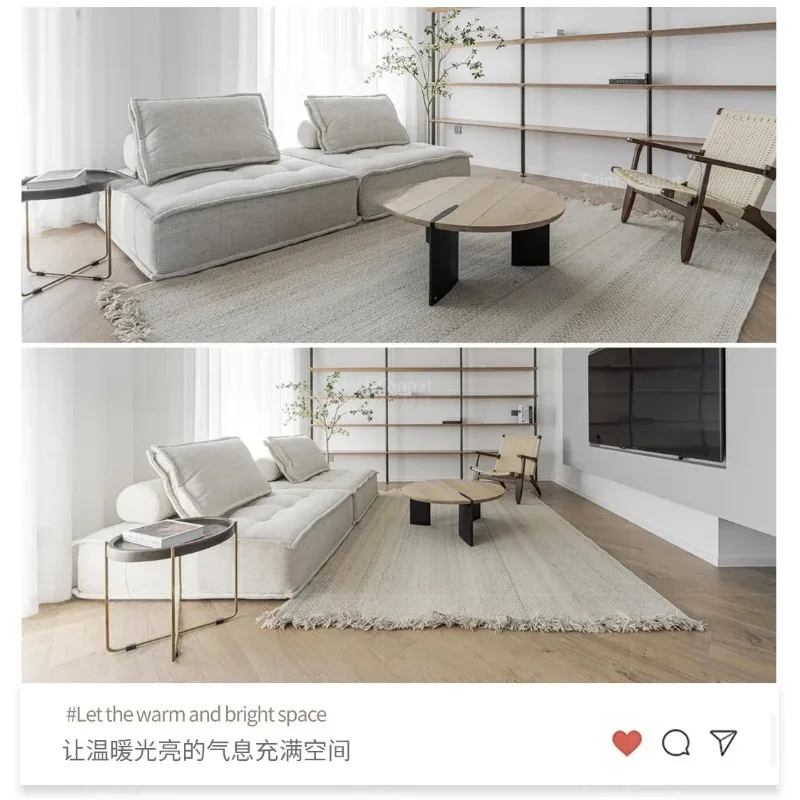 غرفة المعيشة شقة صغيرة حديثة بسيطة وحدة مزدوجة أريكة قماش التوفو