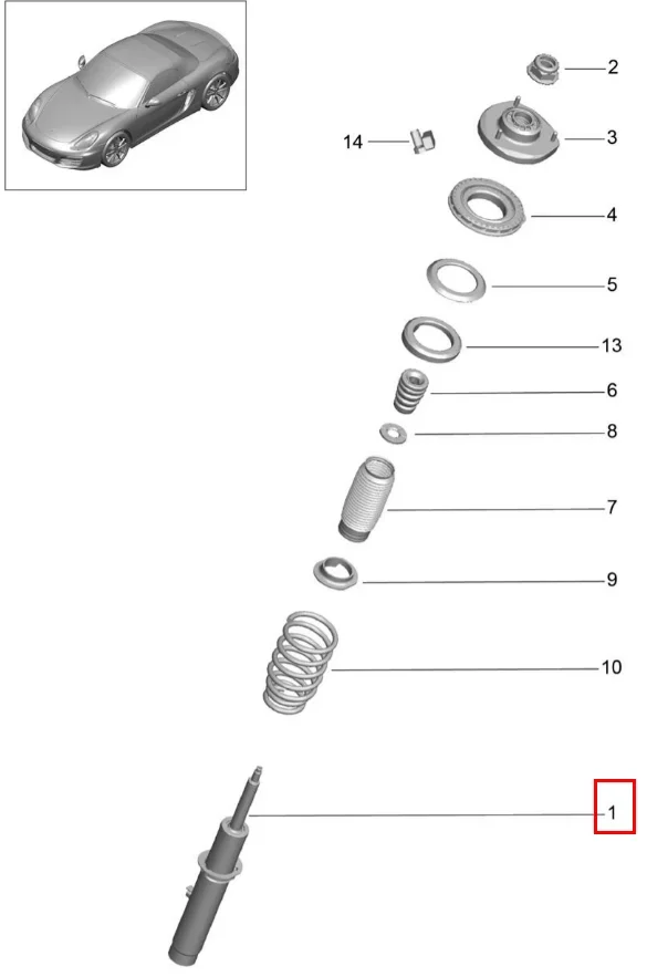 مجموعة ممتص الصدمات الأمامي الأيسر الأيمن Boxster Cayman 981 2013-2016 OE 98134304105 98134304106