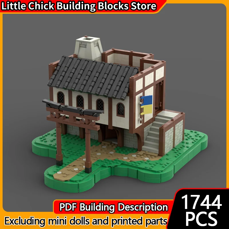 مدينة شارع عرض نموذج MOC قوالب بناء منزل فيوجن القرون الوسطى وحدات التكنولوجيا الأطفال هدايا العيد تجميع اللعب البدلة