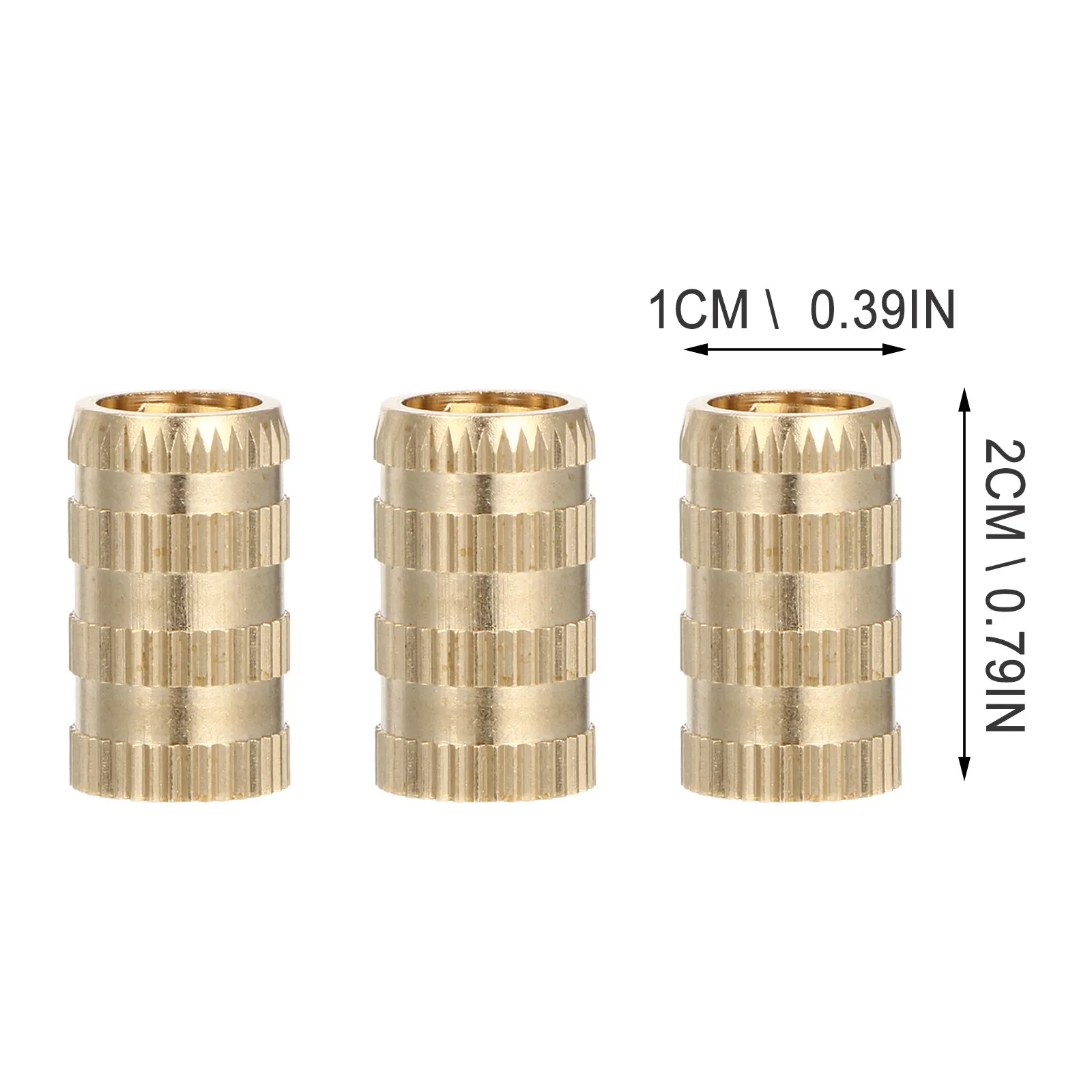 10Pcs Embedded Brass Knurled Threaded Female Nuts M10x11.5x20 High Strength Heat Tolerance Insert Embedment for 3D Printer Parts