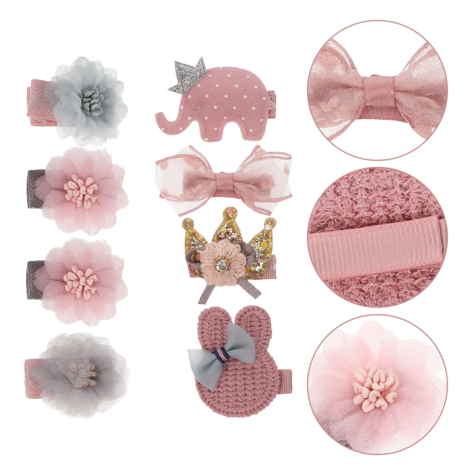 

8pcs Baby Barrettes Toddler Clips Cute Child Accessories Tiny Girls Hair Clip Sets Kids Barrettes Hair Decorative