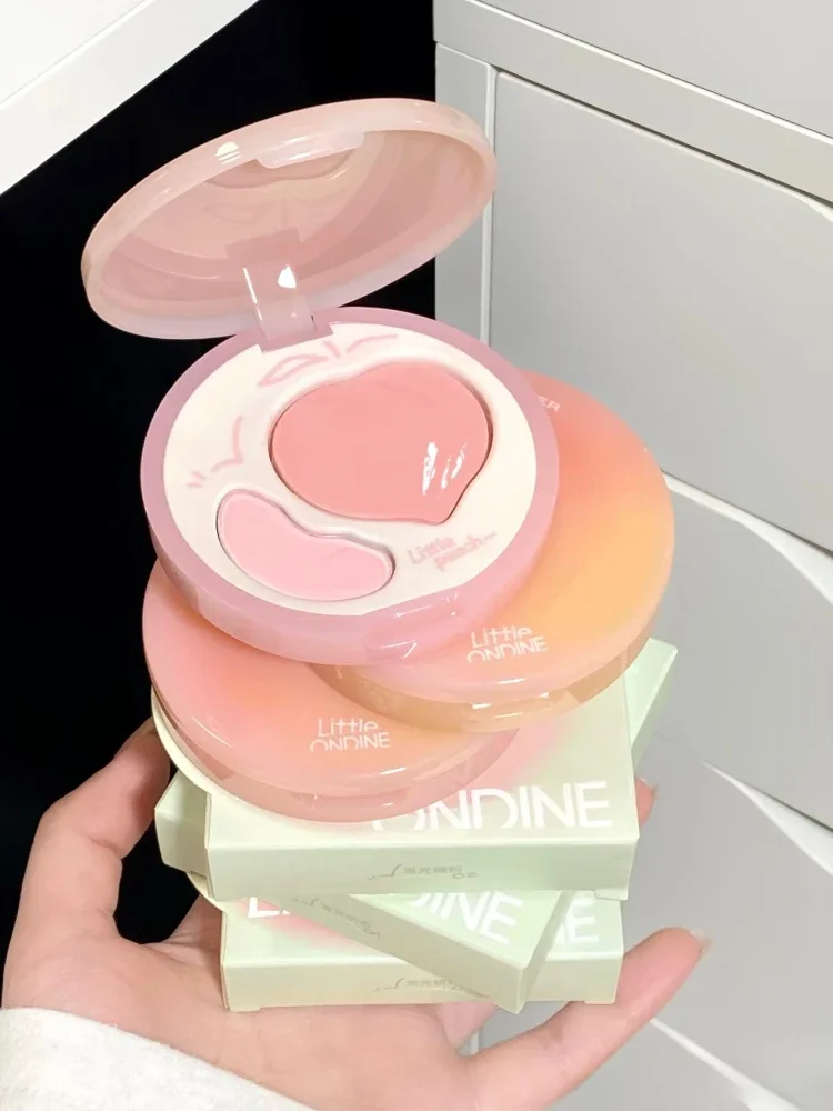 

Little Ondine Peach Double Effec Combination High Gloss Blusher Plate Facial Repair Multi-purpose Brighten Cheek Makeup