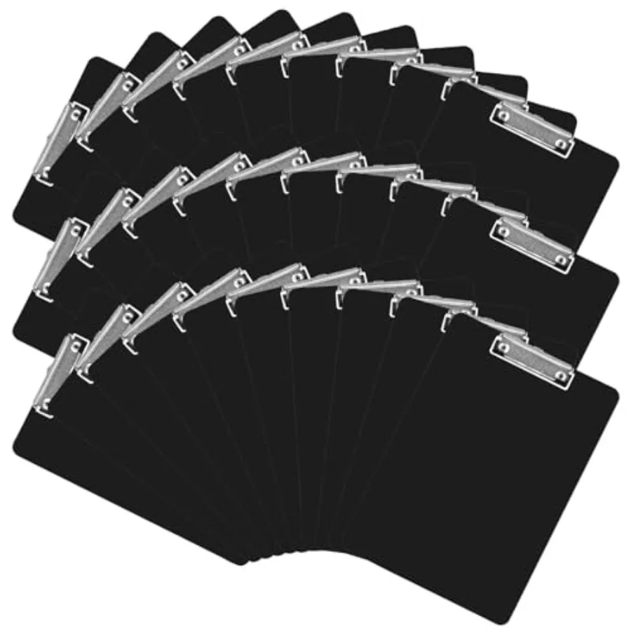 

30 Pack Black Clipboards Bulk Black Plastic Clipboards Plastic Office Clipboard 12 x 8.7 Inch Letter Size Clip Boards for Class