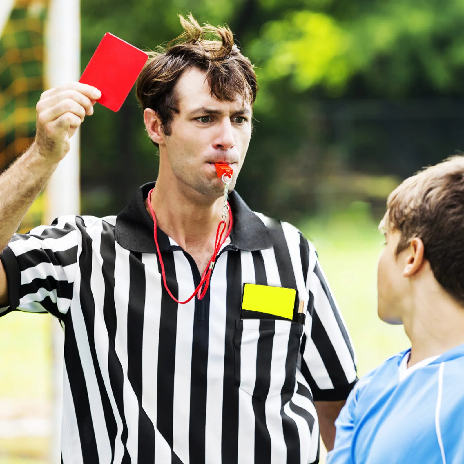 

2 Red Yellow Card Set PVC Durable Referee Kit Soccer Cards Portable Wallet Standard Accessories Kids Men Sports Football