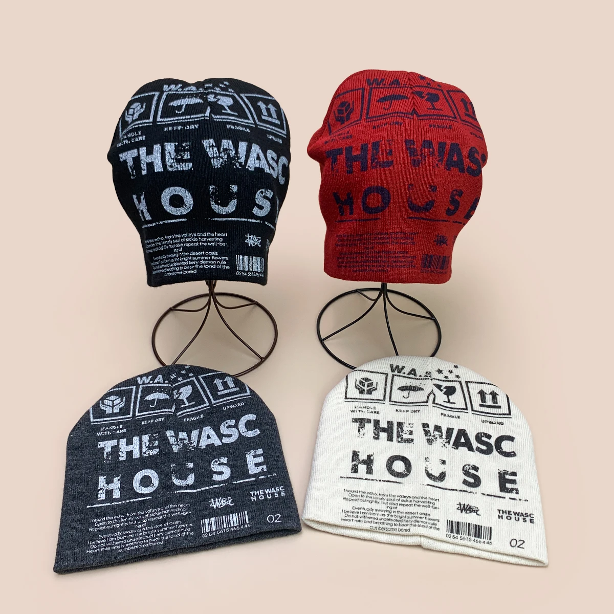 

American Retro Printed Letters Barcode Knitted Hats New Men Women Warm Personal Fashion Distress Outdoor Versatile Niche Beanies