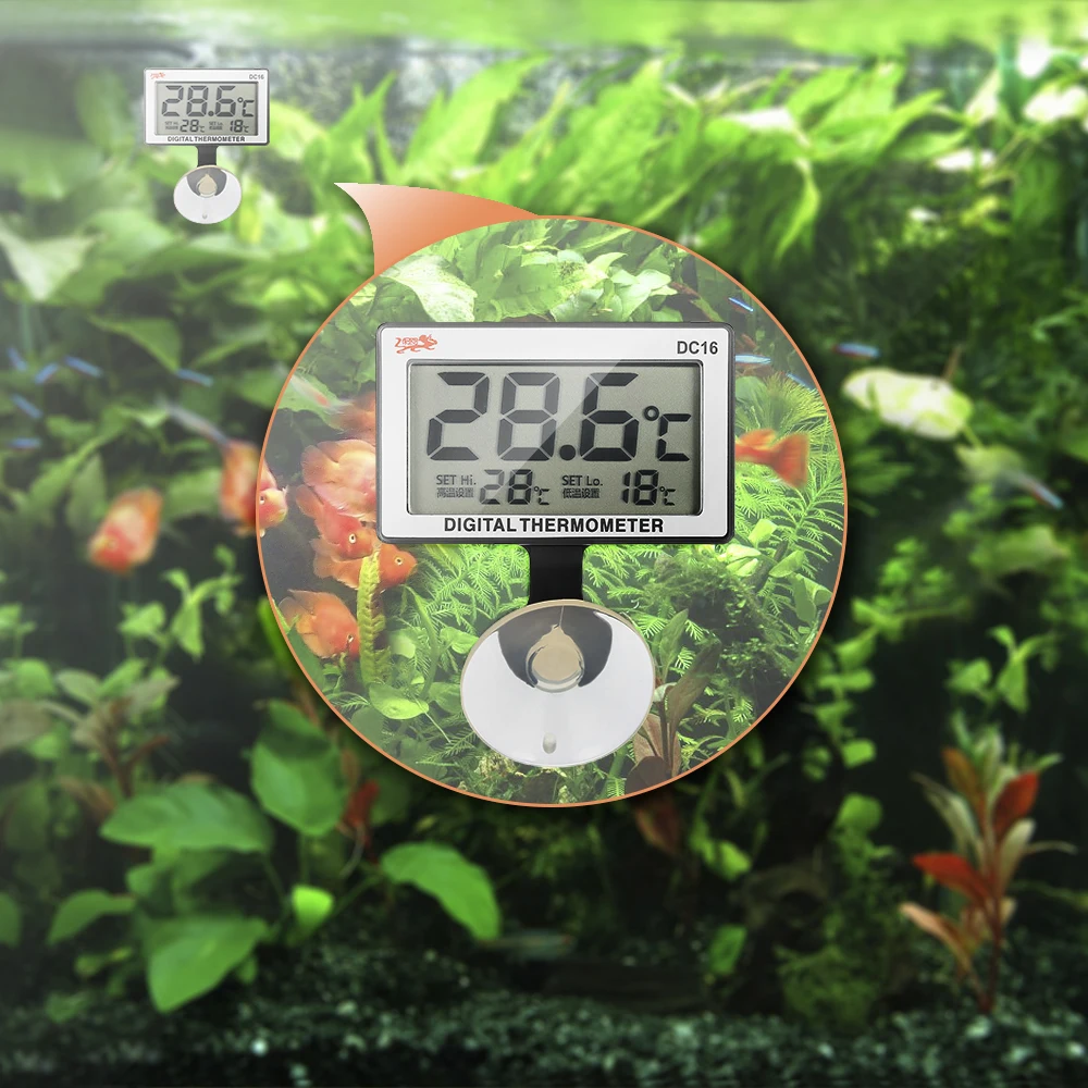 Mini Digital LCD Aquarium Alarm Thermometer Fish Tank LCD Alarm Thermometer Temperature Meter Controller Aquatic Pet Supplies