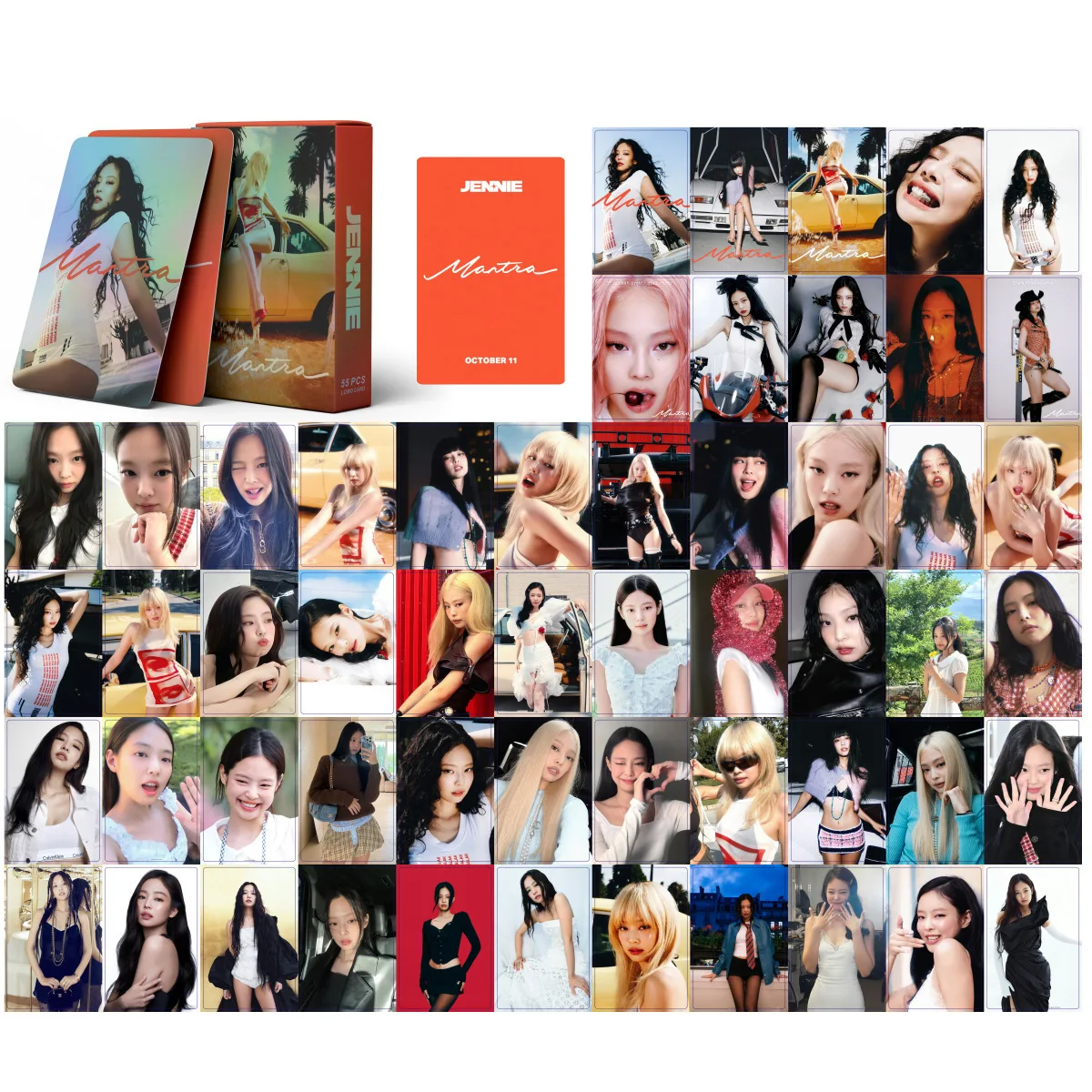 KPOP Super Star Jennie 55pcs Photocaed SOLO Album Mantra Laser Card LOMO Card Fans Collection Gifts Star Surrounding