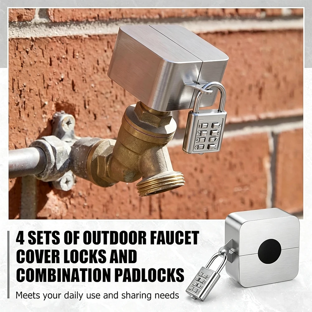 Stainless Steel Anti-Theft Tap Protective Kit With Coded Padlock Outdoor Water Pipeline Safety Lock Household Water Fitting