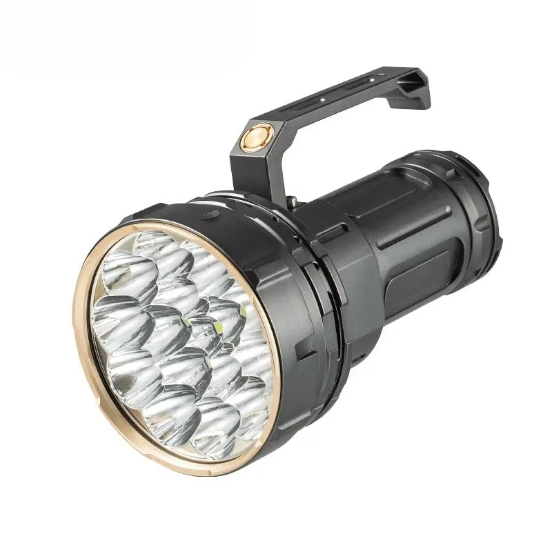 Waterproof Rechargeable Aluminum LED Flashlight Outdoor Portable Emergency Light for Camping Multi-Functional Handle Powerful