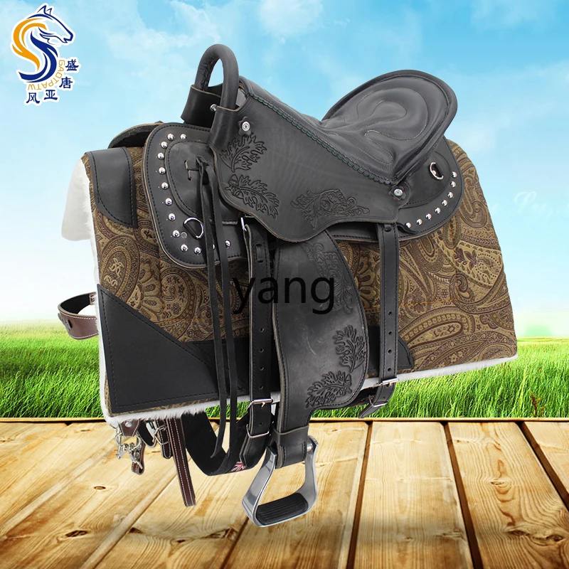

LTT Horse Harness Cowhide Carved Endurance Saddle Small Pongee Saddle Equestrian
