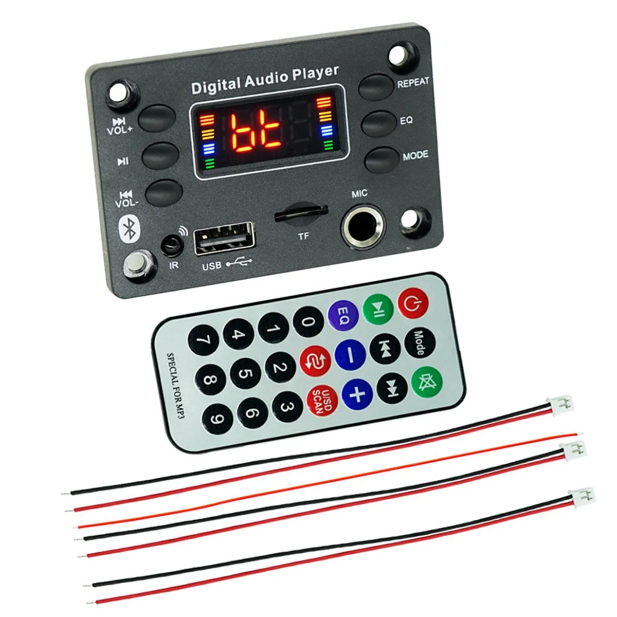 M86K Microphone Interface Bluetooth Mp3 Decoding Board Amplifier Board 2X25W Bluetooth Module Car Audio Accessories