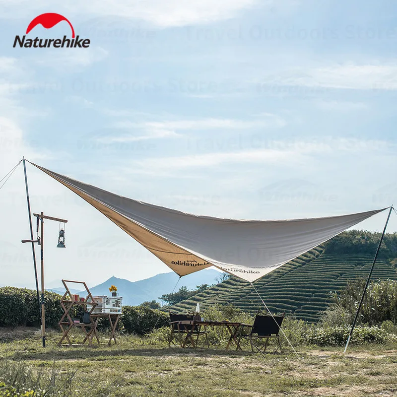 Naturehike Pleased Outdoor Rhombic Sun Shelter 62.8*41.6m High Quality Cotton Awning Camping Park Hammock Large Area Tent Shade