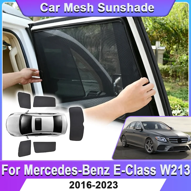 For Mercedes-Benz E-Class W213 2016-2023 Car Sunshade Light Blocking Curtains Magnetic Window Sun Visor Anti-UV Car Accessories