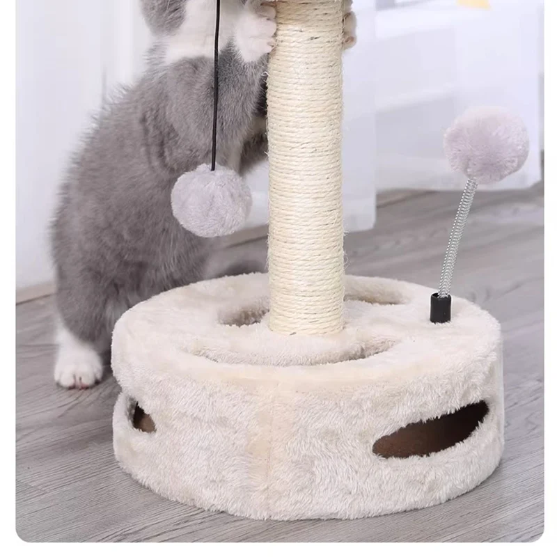 HOOPET Cat Climbing Frame Small Sisal Teasing Pet Toys Scratching Board Claw Grinding Cat Toys Carousel Type Cat Climbing Frame