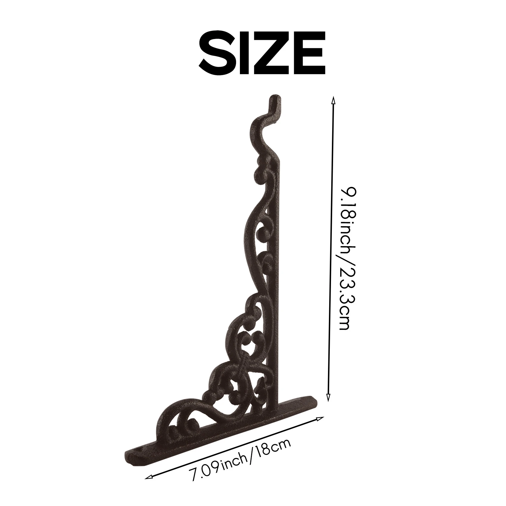 F-F 2 حزمة من الحديد الزهر شماعات نباتات معلقة المزارعون سلة جدار هوك مع مسامير ، حوامل جدارية معدنية عتيقة لتغذية الطيور ، Pla