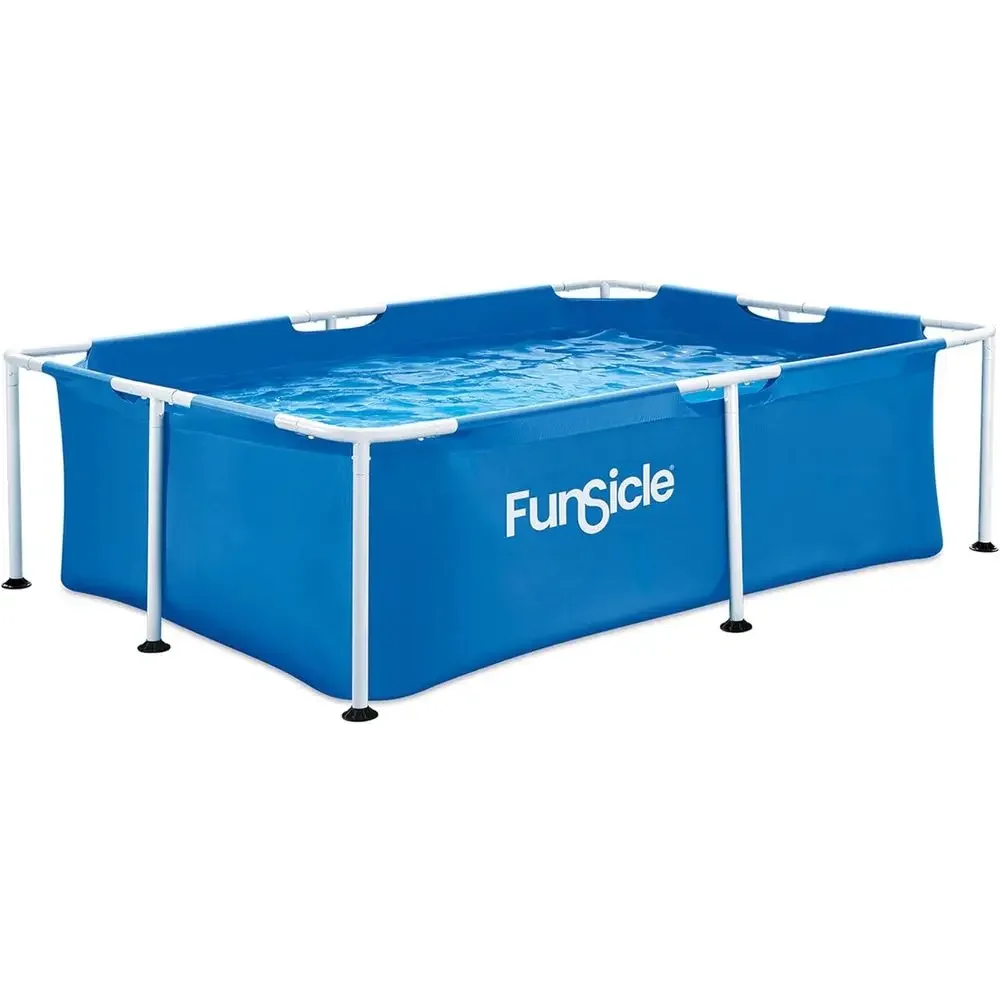 7' x 5' x 24 Durable Rectangular Above Ground Pool for Ages 6+, Blue