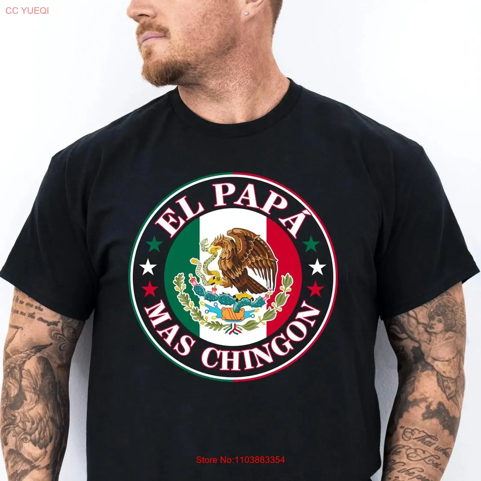T-Shirt El Papa Mas Chingon, Papà Messicano, Papà Fantastico, Festa Del Papà, Aquila, Bandiera Ispanica, Vintage, Effetto Lavato, Elegante, Comoda