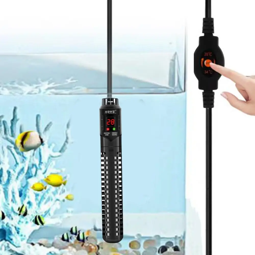 

50-500W Fish Tank Heating Rod Leave Water Power Off Adjustable Adjustable Water Heating Rod LCD Display Digital with Suction Cup