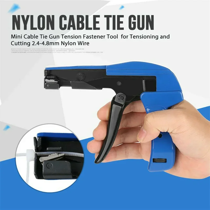 

Nylon Zip Tie Pliers HS-600A Fastening Cutting Tool for Nylon Cable Tie Width 2.4-4.8mm Automatic Tension Cut Off Gun