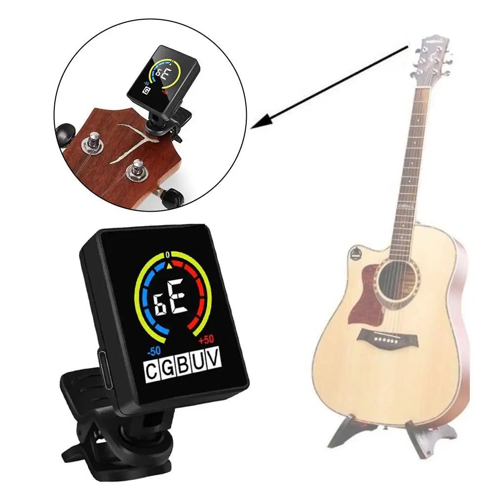 Guitar Tuner Guitar Electronic Tuner Violin Tuner Usb Guita Rotatable Tuner 360 Tempo Clip-on Degree Metronome Rechargeable Y7Z3