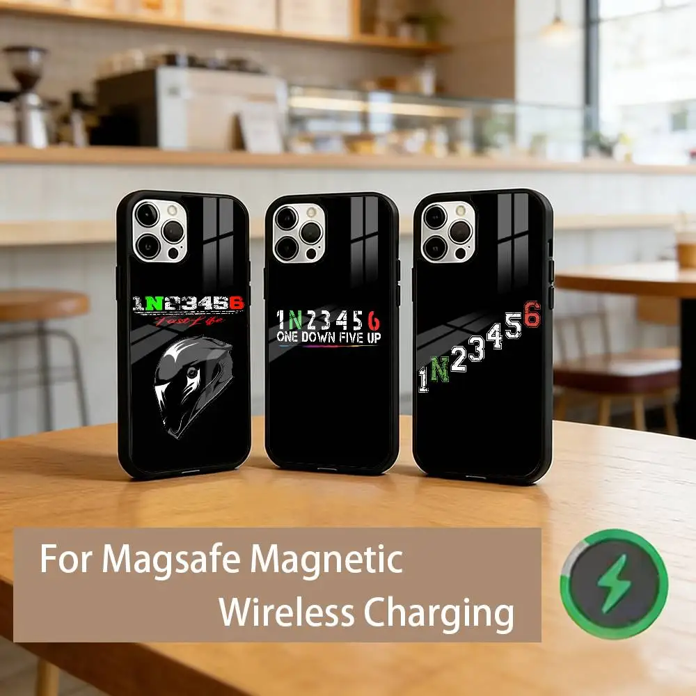 

1N23456 M-Motorcycle Phone Case For iPhone17,16,15,14,13,12,11 Plus,Pro Magnetic For Magsafe Wireless Charging