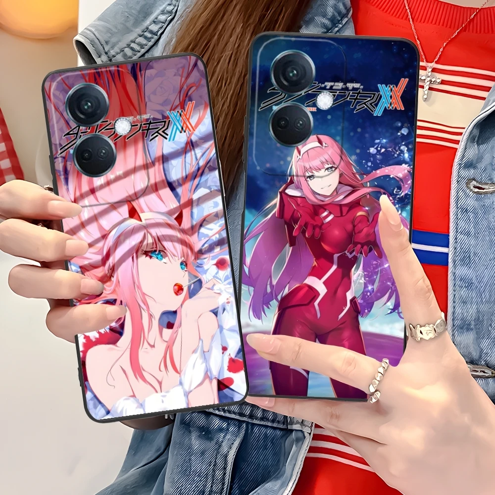 Darling FranXX Zero Two Mobile Cell Phone Case for OPPO Find X5 X3 X2 A93 Reno 8 7 Pro A74 A72 A53 Black Soft Phone Cover Shell