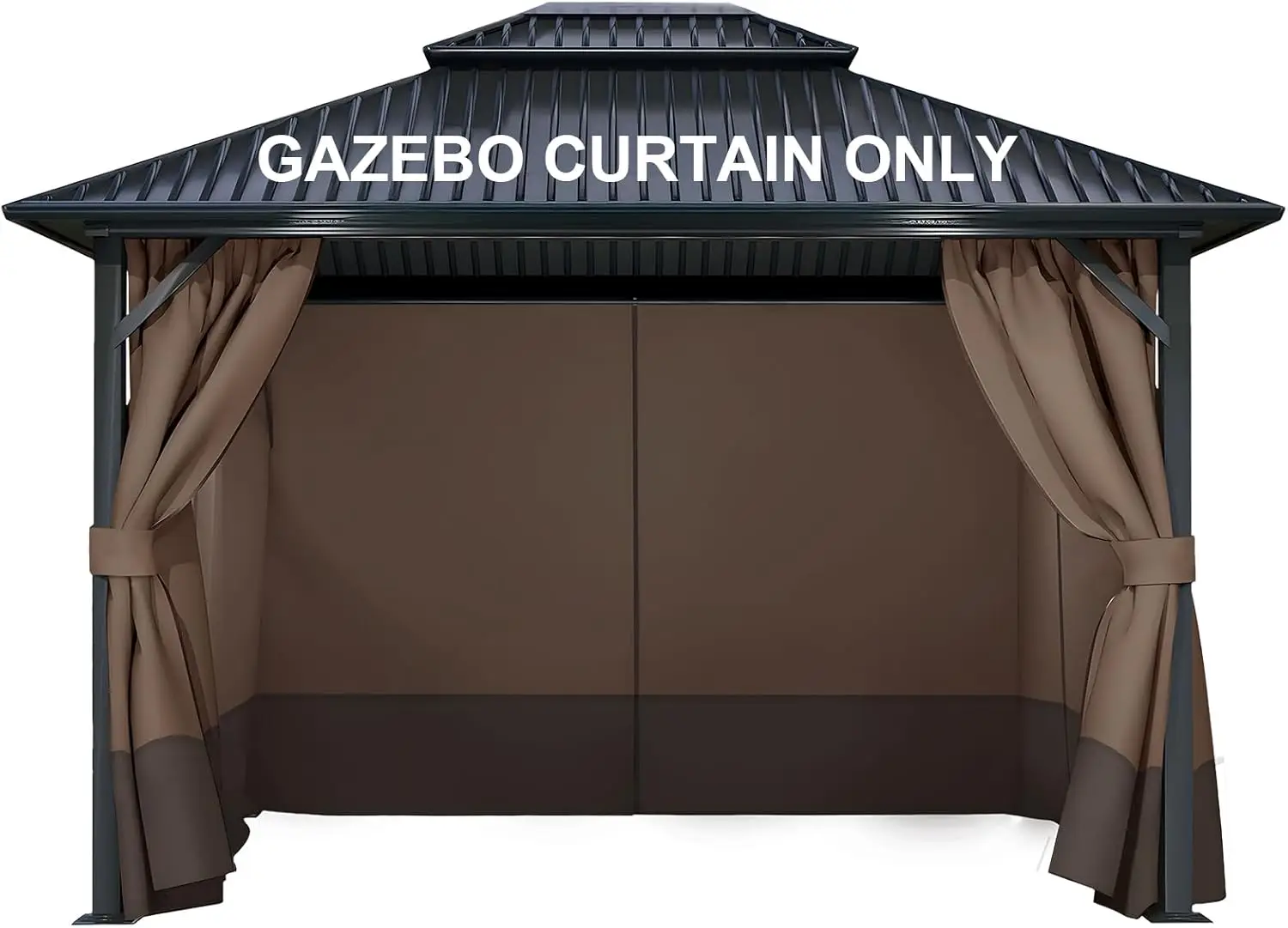 4-Panel 10' x 10' Gazebo Replacement Curtains with Double Zipper, Water-Resistant Privacy Sidewalls for Outdoor Patios