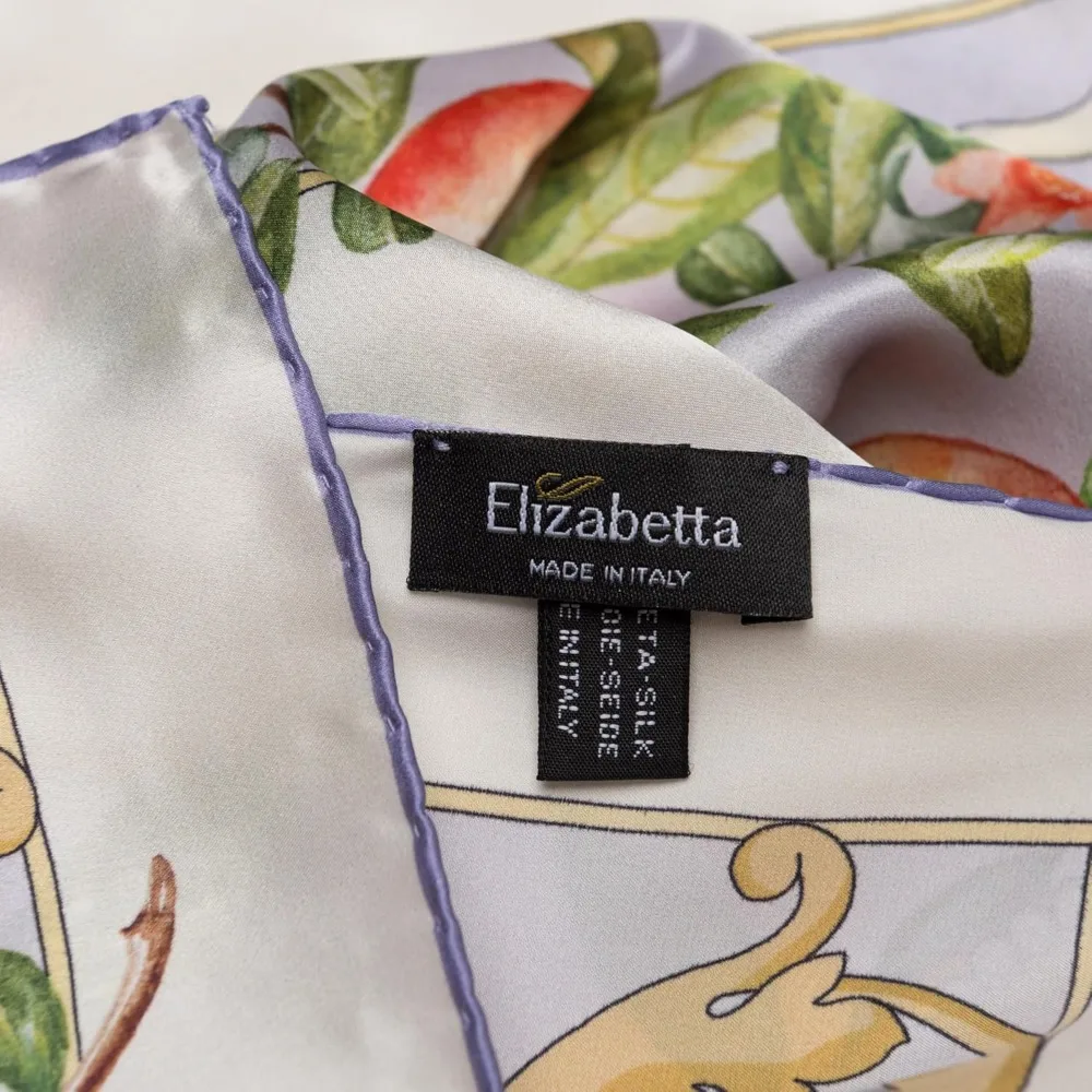 أوشحة مربعة إيطالية حريرية 100% - صناعة يدوية نسائية مقاس 35 سم في إيطاليا، إكسسوارات أنيقة