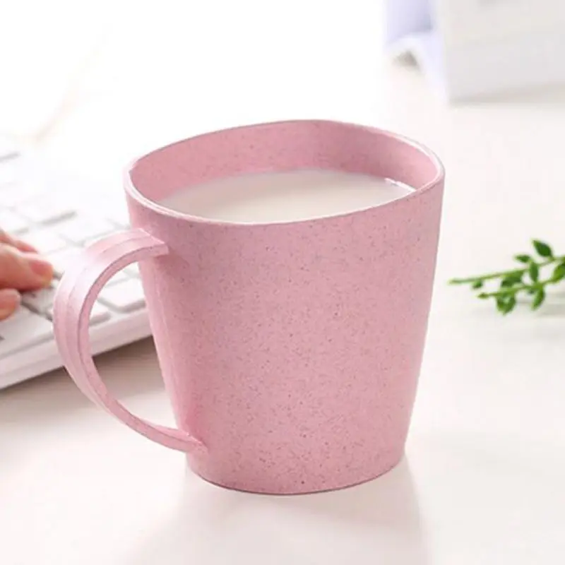 301-400ml Coffee Tea Milk Drink Cup Toothbrush Cup for Home Bathroom Reusable Plastic Eco-Friendly Wheat Straw Cup Juice Mug