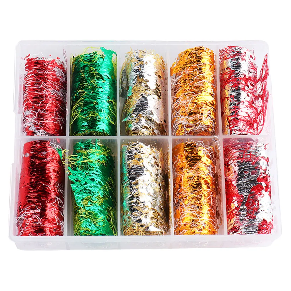 

10 Rolls Nail Art Stickers Foil Decals for Nails Smartphone Birthday Wedding Tin Hollow Envelope Safe Reliable