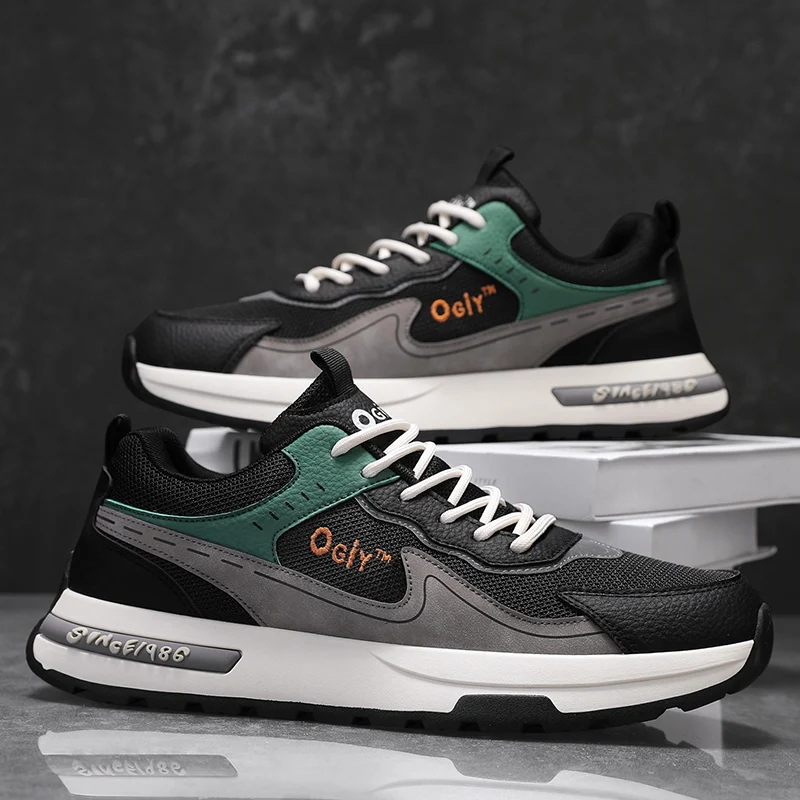 Chaussures de skate en mesh pour hommes, été 2025, baskets décontractées et respirantes à lacets_voghion.com