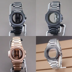 Fenya 40mm Watch Cases Watchband Fit Modified Nautilus NH35 NH36 Movement Sapphire Crystal Glass 30.8mm Dial watch accessories