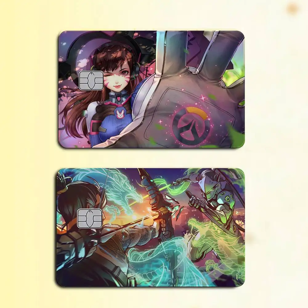 OW-Overwatches Laser Holographic Card Skin Sticker For Credit Debit Cards - 4pcs/Set Waterproof Scratch-Resistant Protector