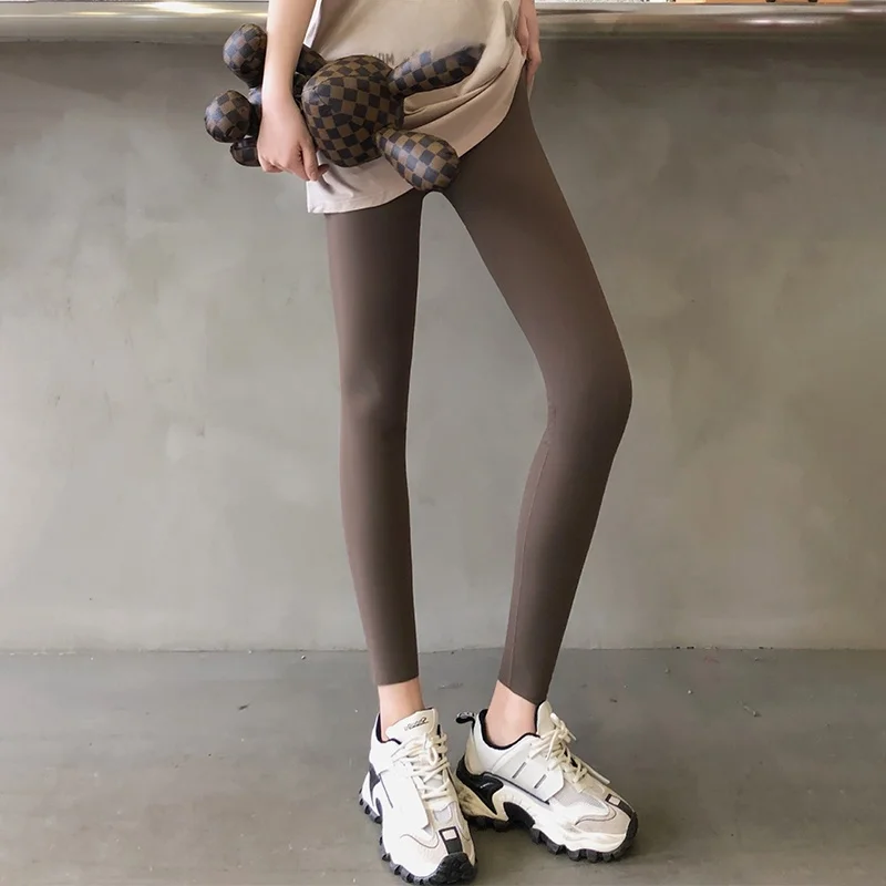 

High-Waist ark Skin Yoga Pants Women's Spring New Sle Elastic Micro-Prure Slimming Base Layer Butt Lifting Abdomen a...