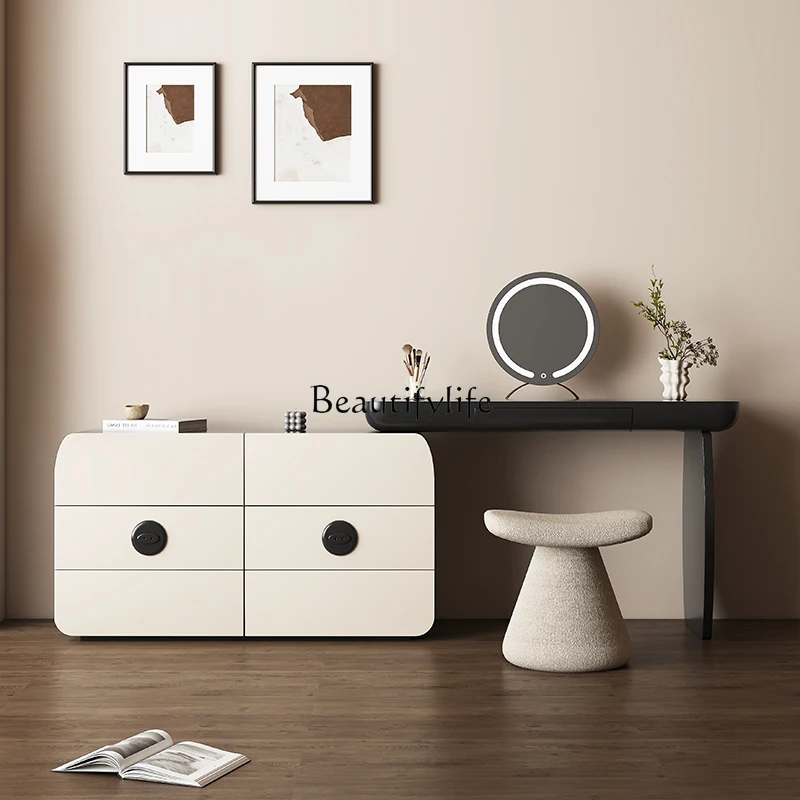 

Italian minimalist storage cabinet integrated retractable dresser large capacity bedroom modern minimalist dressing table