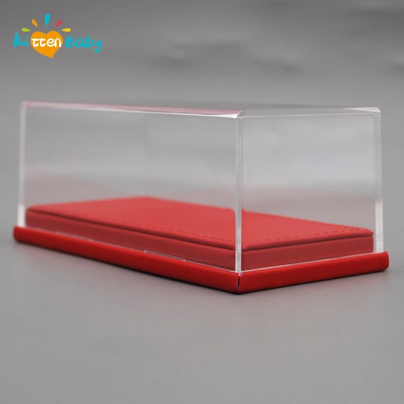 1/64 Display Case box For Diecast Model Car Handmade Acrylic Storage Box High-grade Leather Base