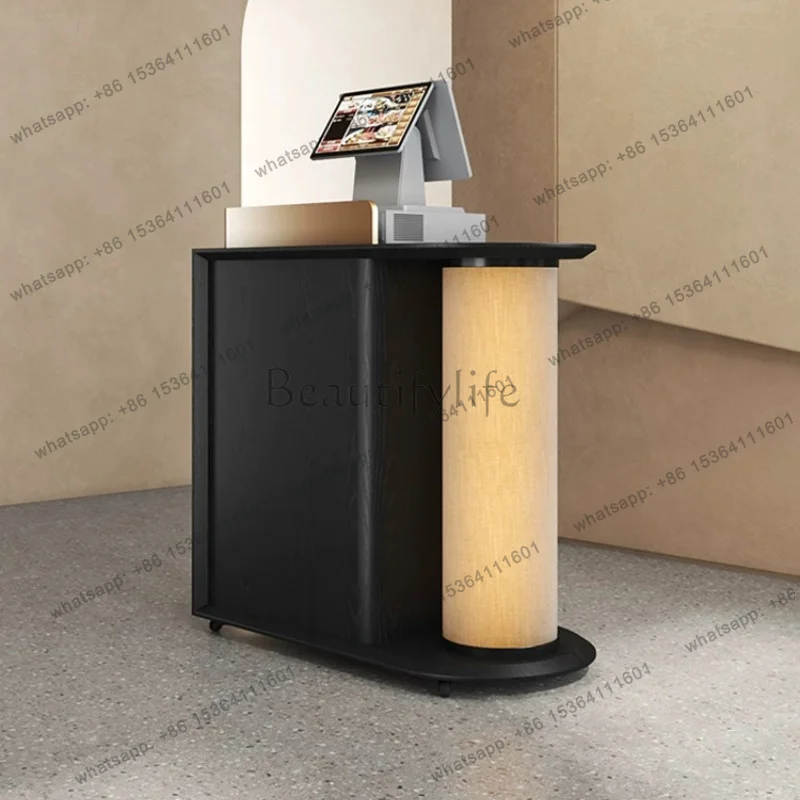 LJY Restaurant Welcome Taichung Antique Reception Receptionist Front Desks Small Information Desk Black Shop Checkout Page Furni