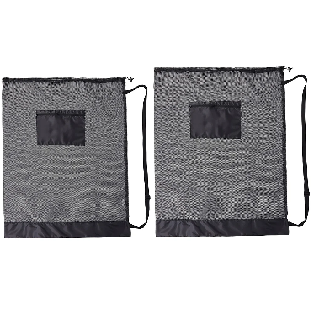 Extra Large Drawstring Bags with Zipper Pocket Accessories for Holding Basketball Football Mesh Socce Ball Bag