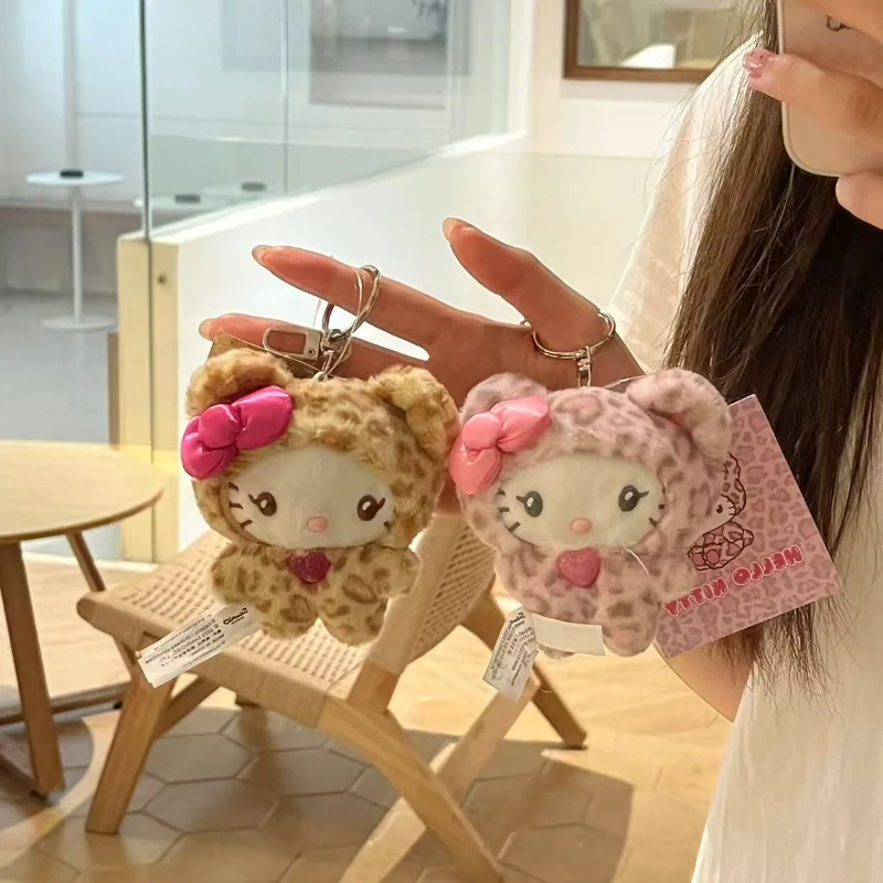Kawaii hello kitty mini brinquedo de pelúcia pendurado tipo chaveiro requintado mochila decoração multicolorido estilo dos desenhos animados presente natal