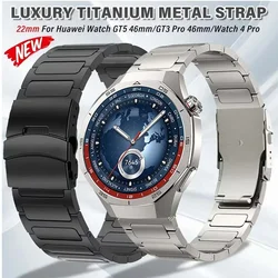 22mm Luxury Titanium Matel Strap For Huawei Watch GT5/GT4/3 46mm 4/4Pro Stainless Steel buckle Band for Amazfit Balance Bracelet