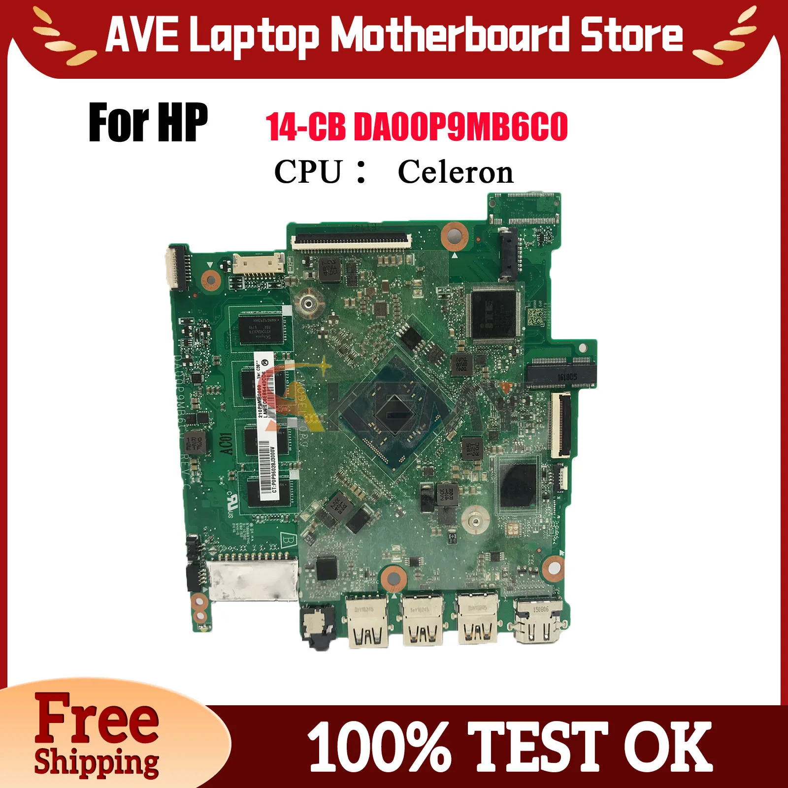 

DA00P9MB6C0 Материнская плата для ноутбука HP Pavilion 14-BS с процессором N3060 N3050, 2 ГБ ОЗУ, 100% полностью протестирована