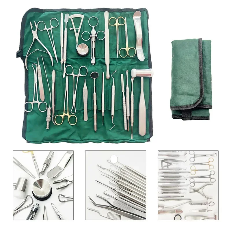 26Pcs/Set Oral Surgical Instrument Set Basic Kit Dentist Surgical Tools Bag Dental Implant Surgery Kit Dental Implant Kit