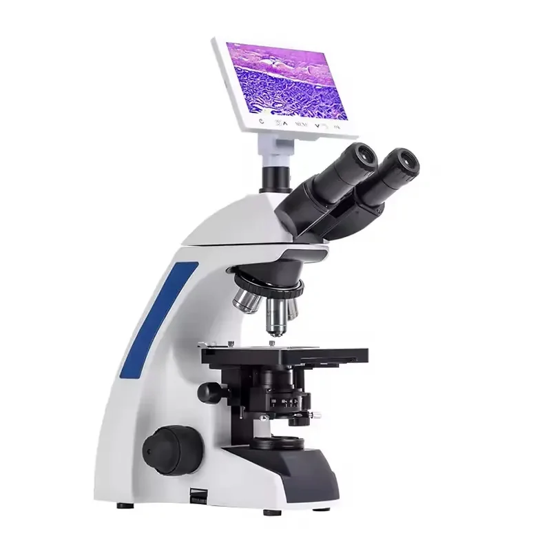 Biological Hopital Student School Lab Digital Optics Microscope Price with Lcd Screen Binocular Microscope Factory Direct Sale