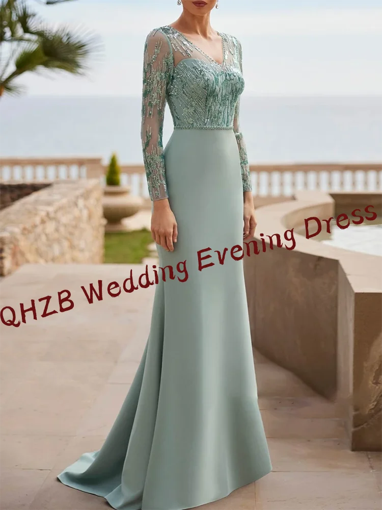 

Elegant V-Neck Appliquins Lace Mother Of Bride Wedding Dressed Bridal Dress Customized