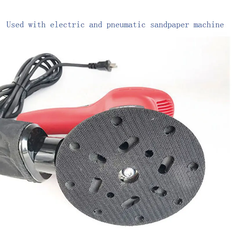 ATPRO 5/6 Inch 8-Hole Electro-Pneumatic Black Polishing Disc Self-Adhesive Flocking Grinding Disc Sandpaper Machine Accessories