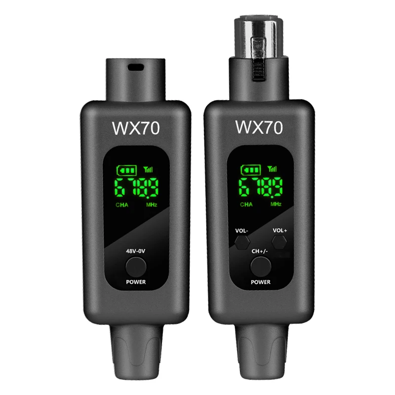 Professional UHF Wireless Microphone Converter Wireless System XLR Transmitter and Receiver Support 0V 48V Mics