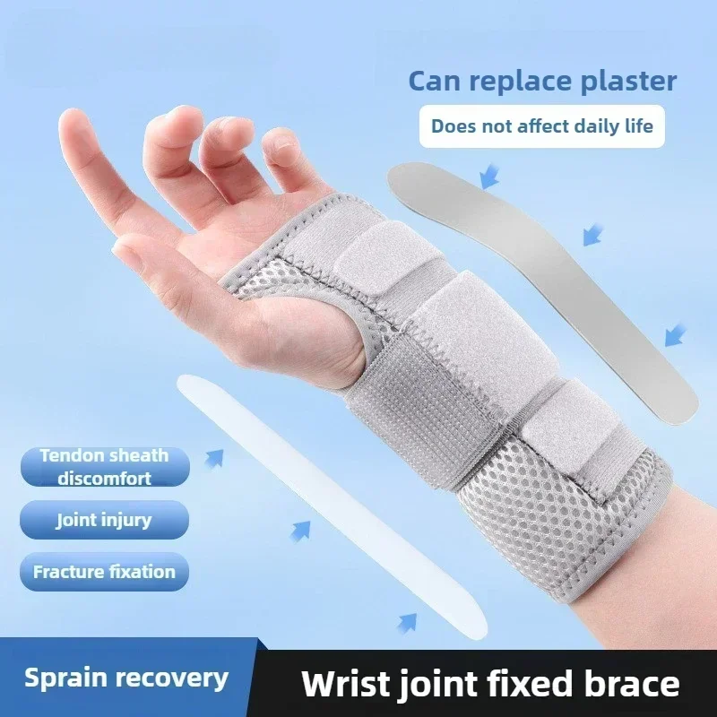 1Pcs Wrist Brace Carpal Tunnel, Adjustbale Wrist Support and Metal Splint Stabilizer, Night Sleeep Hand Brace for Pain Relief